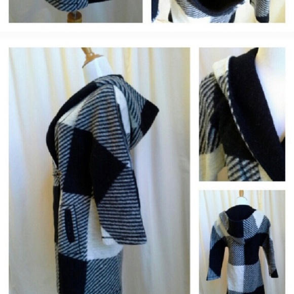 Willi Smith Plaid Wool Coat size small - Picture 2 of 3